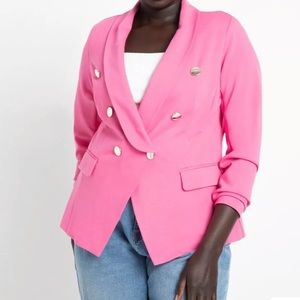 Hot Pink Double Breast Blazer